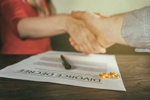 A Couple Shaking Hands After Temporary Order on Their Divorce in Tucson, AZ & Pima County